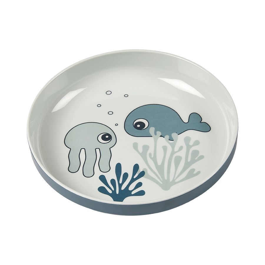 Melamine bordje Done by Deer - Sea friends blue